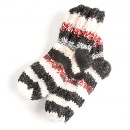 Ručně pletené ponožky MarLen černobílé