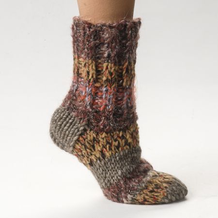 Ručně pletené ponožky MarLen hnědočerné