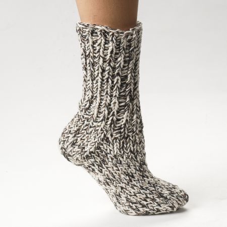 Ručně pletené ponožky MarLen bílohnědé