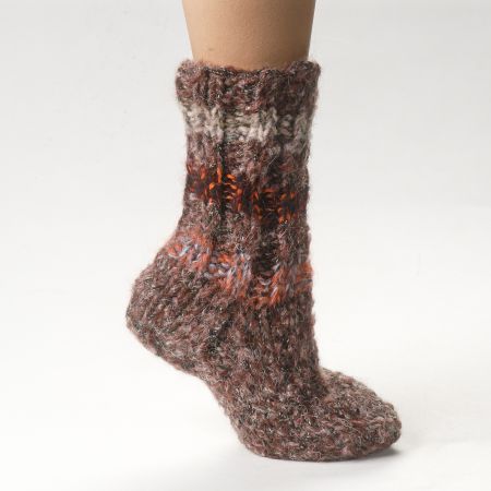 Ručně pletené ponožky MarLen vínové