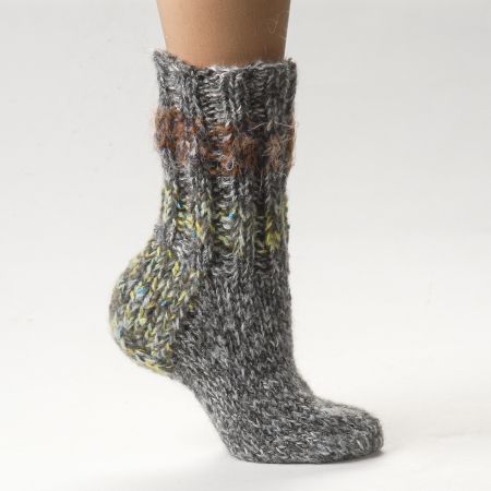 Ručně pletené ponožky MarLen šedý melír