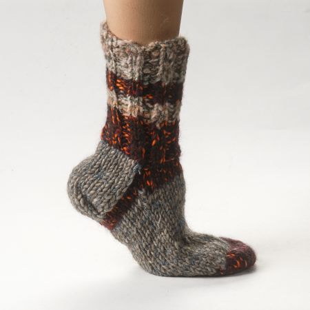 Ručně pletené ponožky MarLen šedomodré