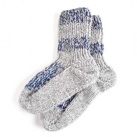 Ručně pletené ponožky MarLen modrošedé pruhy