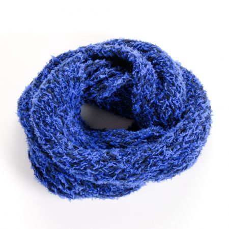 Ručně pletená šála/tunel Marlen modročerný melír
