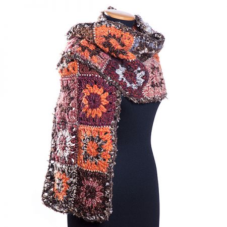 Háčkovaný set čepice šál ruční práce 