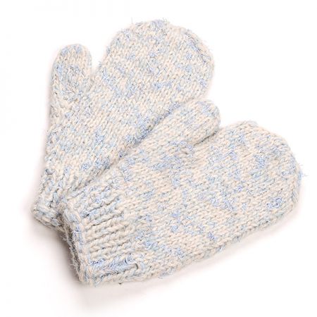 Pletené rukavice MarLen bílo-modrý melír, světlé
