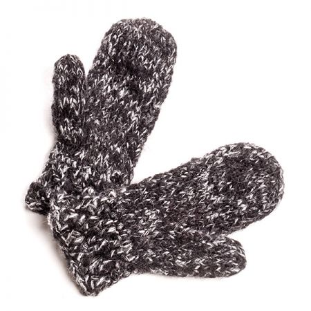 Pletené rukavice MarLen černobílý melír