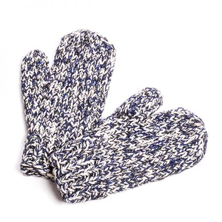 Pletené rukavice MarLen, modro-bílý melír