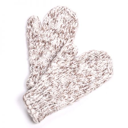 Pletené rukavice MarLen bílo-hnědé