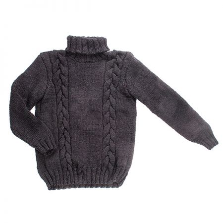 Pletený svetr s copánkovým vzorem