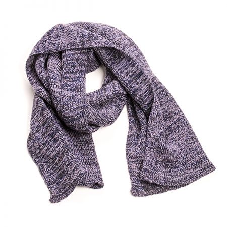 Pletená šála Marlen s melírovými pruhy fialovo černá