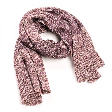 Pletená šála Marlen s melírovými pruhy hnědá