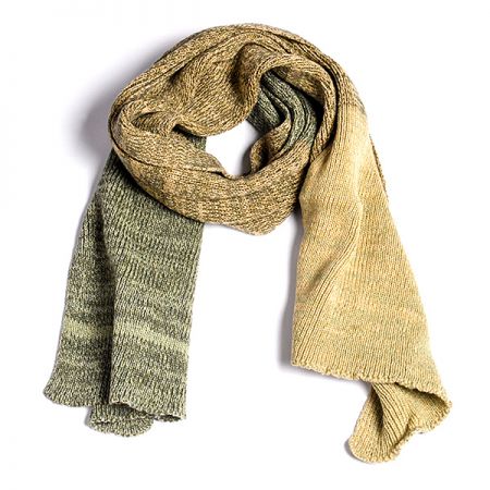 Pletená šála Marlen s melírovými pruhy olivová