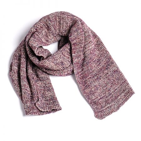 Pletená melírová šála MarLen hnědo-fialová