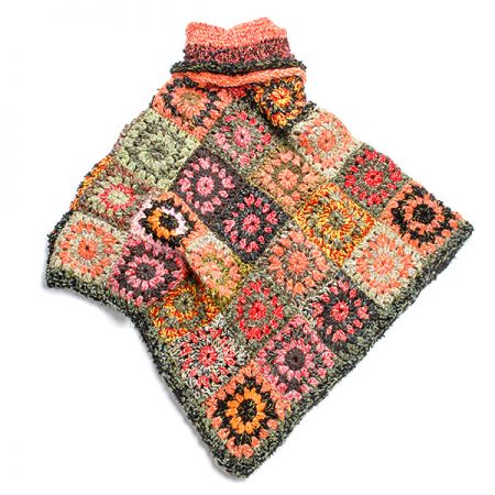 Háčkované pončo s oddělávacím rolákem