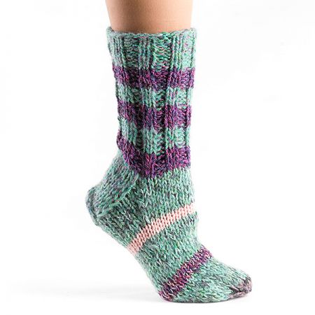 Ručně pletené ponožky Marlen zelený melír