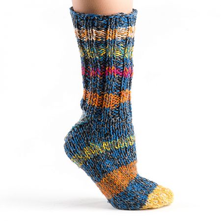 Ručně pletené ponožky Marlen modročerné