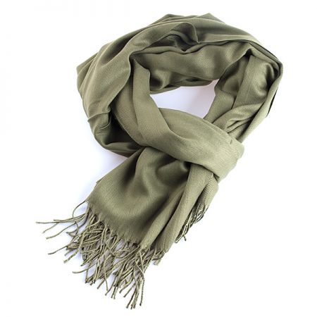 Šála směs kašmír/hedvábí olivová  