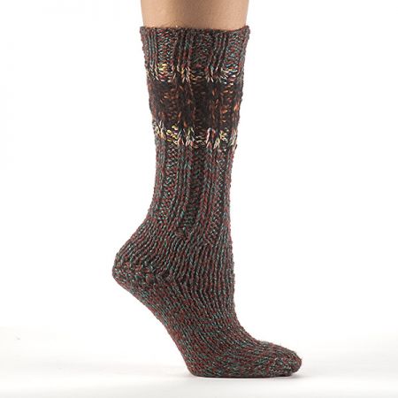 Ručně pletené ponožky MarLen modrohnědé