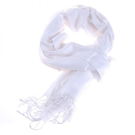 Šála směs kašmír/hedvábí bílá