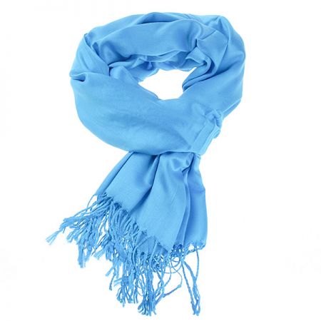 Šála kašmír/hedvábí jemný hladký povrch modrá