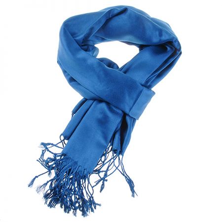 Šála kašmír/hedvábí jemný hladký povrch modrá