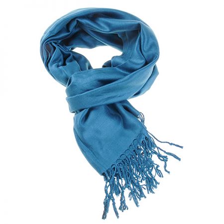 Šála kašmír/hedvábí jemný hladký povrch tmavá tyrkysová III.jakost