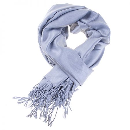 Šála kašmír/hedvábí jemný hladký povrch šedá světlá