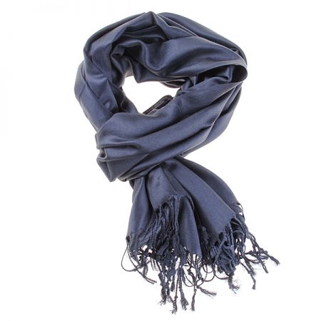 Šála kašmír/hedvábí jemný hladký povrch šedá tmavá