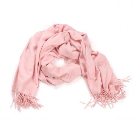 Šála směs viskoza/bavlna/vlna třásně starorůžová