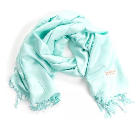 Šála směs kašmír/hedvábí žakár mint
