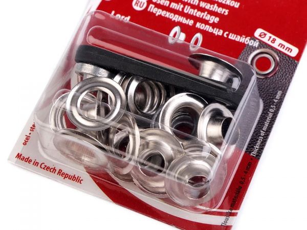 Průchodky 8x6x18 O18mm nikl stříbrná