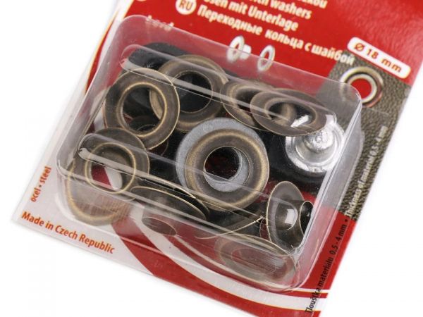 Průchodky 8x6x18 Ø18mm staromosaz