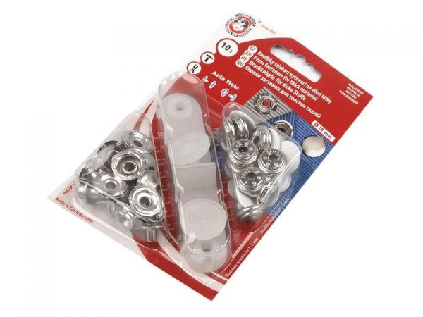 Druky kovové 6 (Ø 15mm) bílý hladký AUTO-MOTO