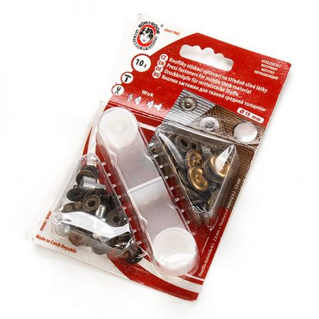 Druky kovové WUK 6/4 (O 15mm) staromosaz vzor