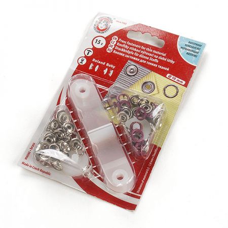 Druky ROLAND BABY fialovorůžové O 10mm bal 15 ks