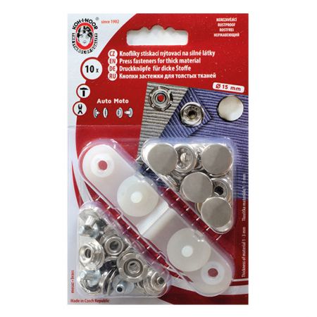 Druky kovové 6 (O 15mm) stříbrný hladký