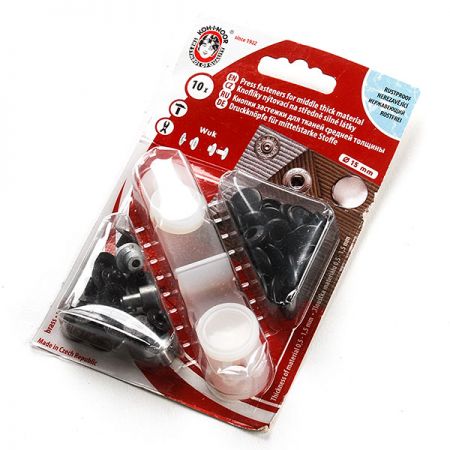 Druky kovové WUK 6/4 (Ø 15mm) černý hladký