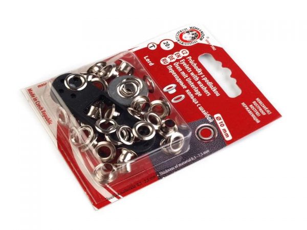 Průchodky 5,5x5x10 O10mm stříbrné