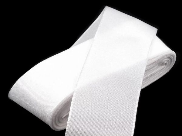 Stuha taftová šíře 40 mm bílá