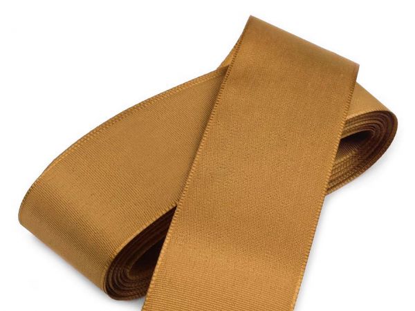 Stuha taftová šíře 40 mm hnědá