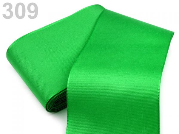 Stuha taftová šíře 72mm zelená