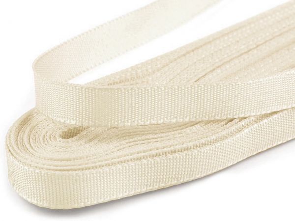 Stuha taftová šíře 6mm krémová světlá