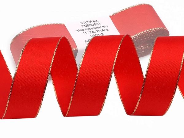 Stuha taftová šíře 20mm červené barvy