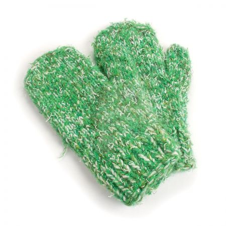 Ručně pletené rukavice MarLen zelenobílé