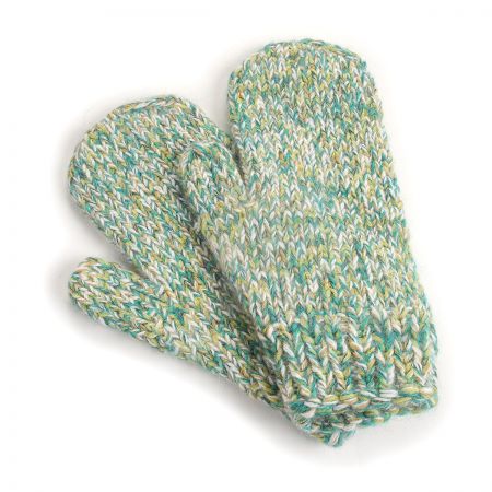 Ručně pletené rukavice MarLen olivovězelenobílé