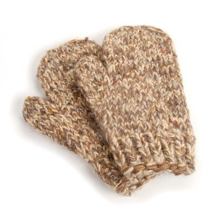 Ručně pletené rukavice MarLen hnědý melír