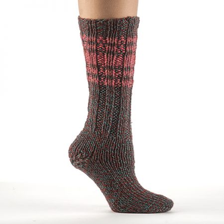 Ručně pletené ponožky MarLen hnědotyrkysové