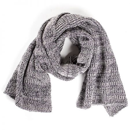 Šála pletená MarLen šedobíločerný melír