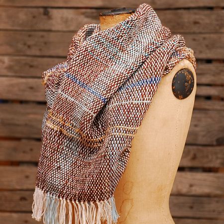 Ručně tkaný pléd s pruhy šedohnědý melír